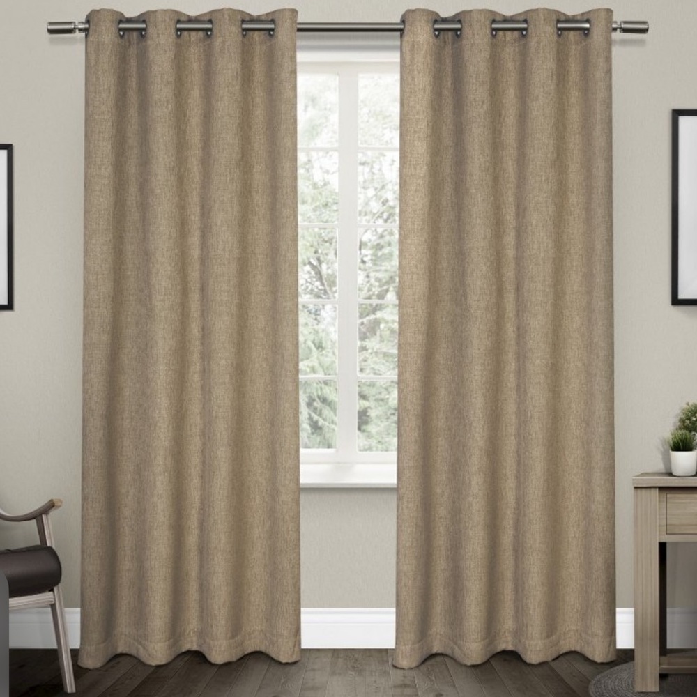 New 84"x52" Vesta Heavy Textured Linen Woven  Darkening Curtain Panels